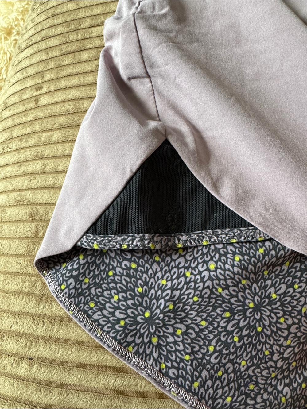 lululemon reversible athletic Lavender Running Shorts with Floral Trim - Picture 3 of 8